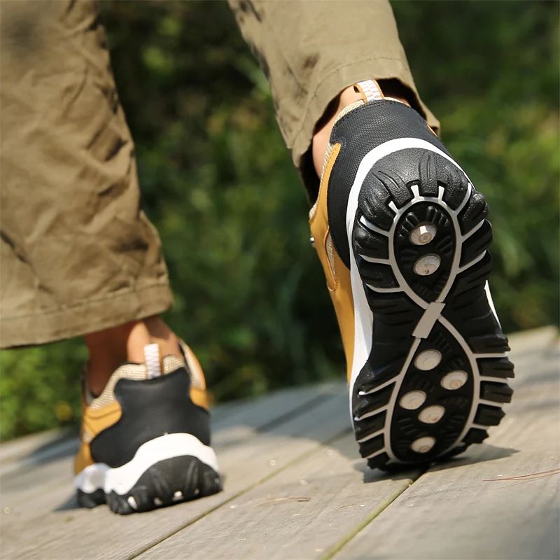 Mens Leather Casual Sneakers Lightweight Walking Shoes