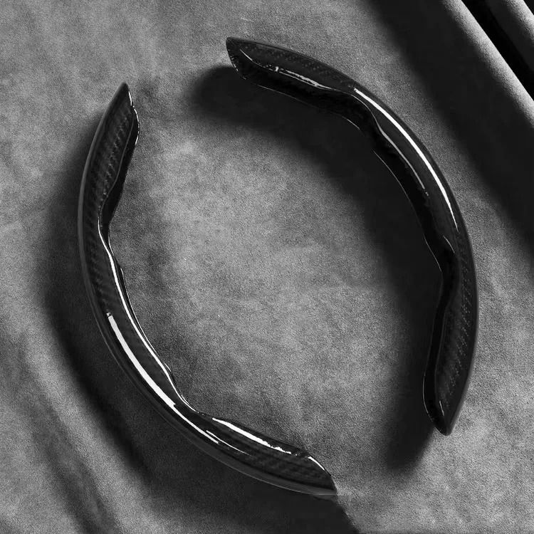 Microfiber Leather Steering Wheel Cover with Carbon Fiber Look