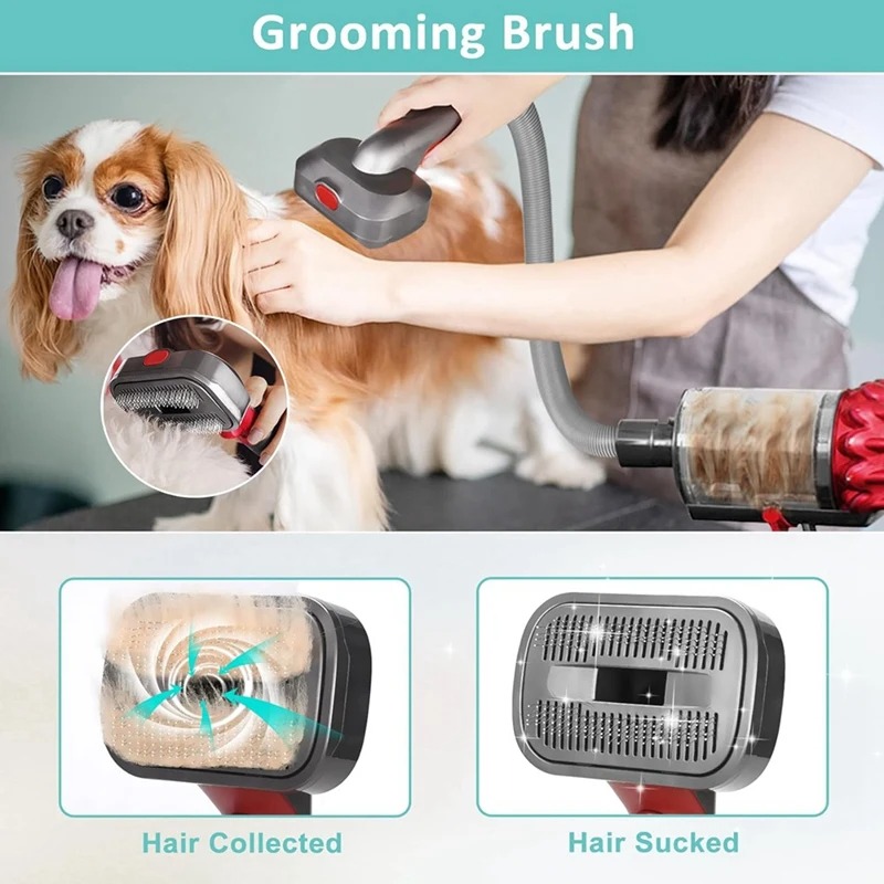 Dyson-Compatible Dog Grooming Kit for V7-V15 | Pet Hair Brush Attachment