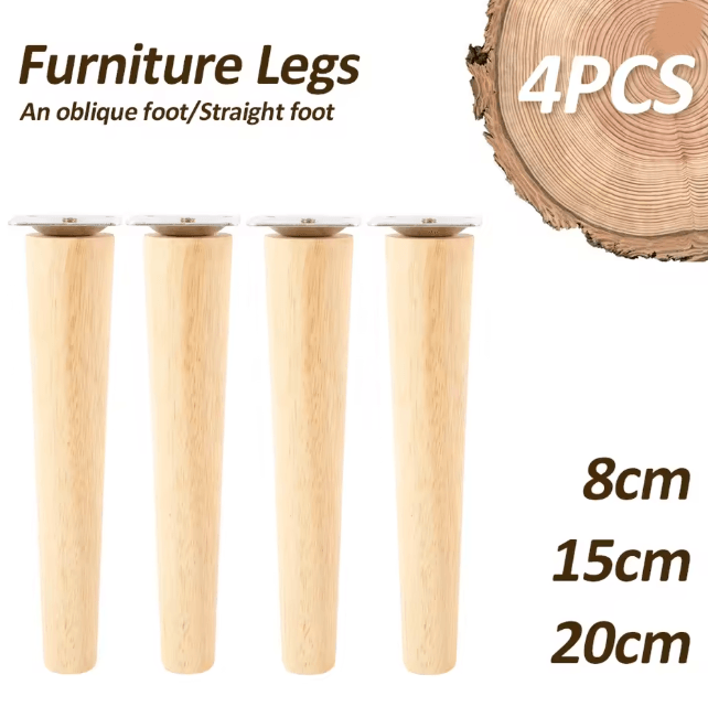 Solid Wood Furniture Legs Replacement Feet Set of 4