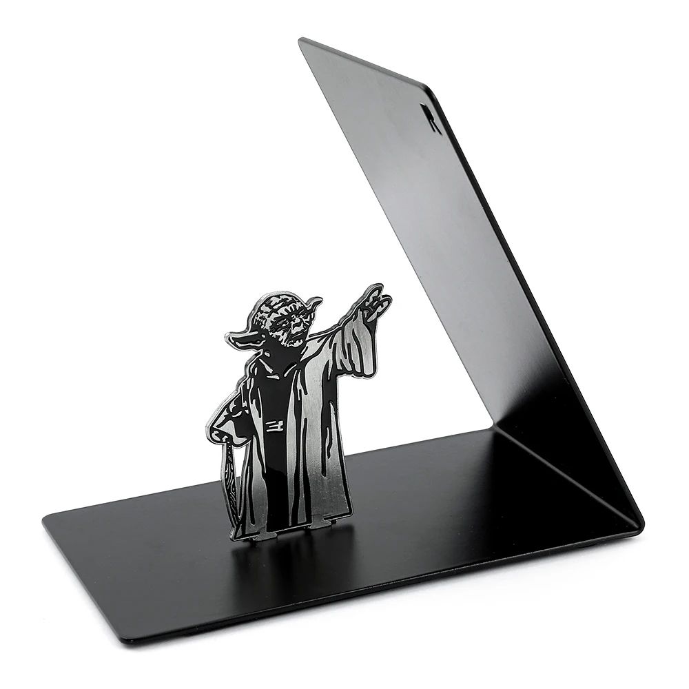 Wisdom Master Yo Da Metal Book Ends, Heavy Duty Stable Bookend for Home & Office Supplies, Perfect for Book Lovers