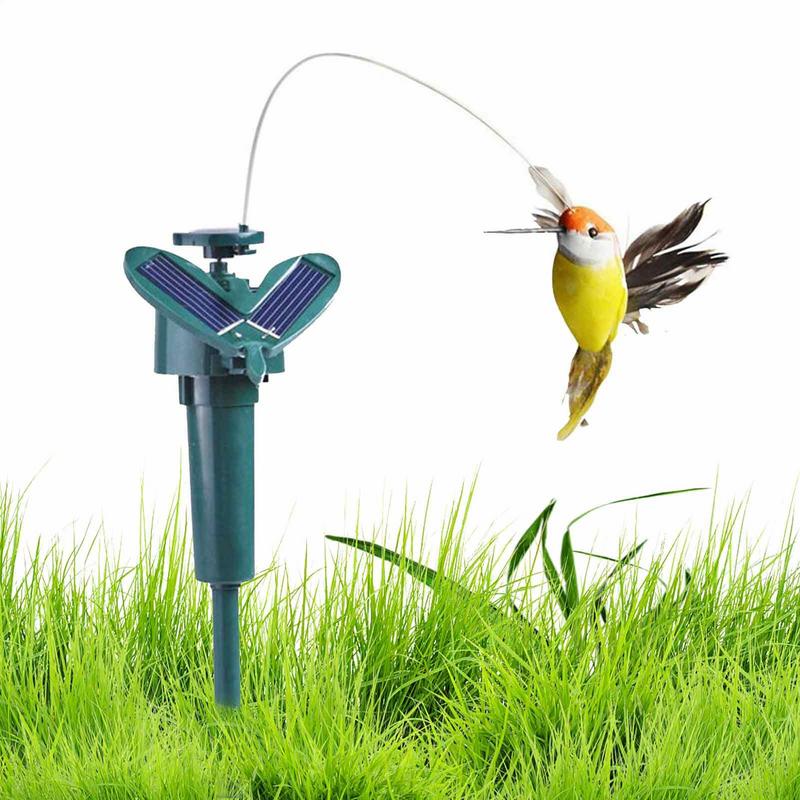 Funny Solar Rotating Bird Toy, Flying Humming bird for Garden Decoration