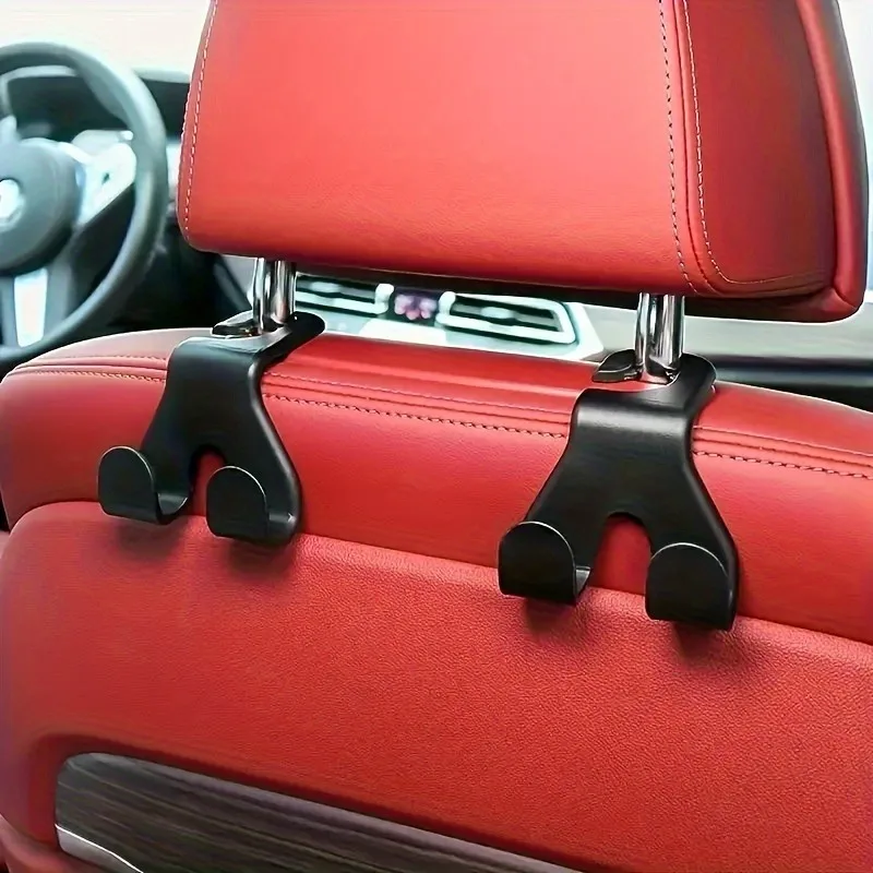 Space Saving Car Seat Back Hooks Durable ABS Design for Bags and Umbrellas