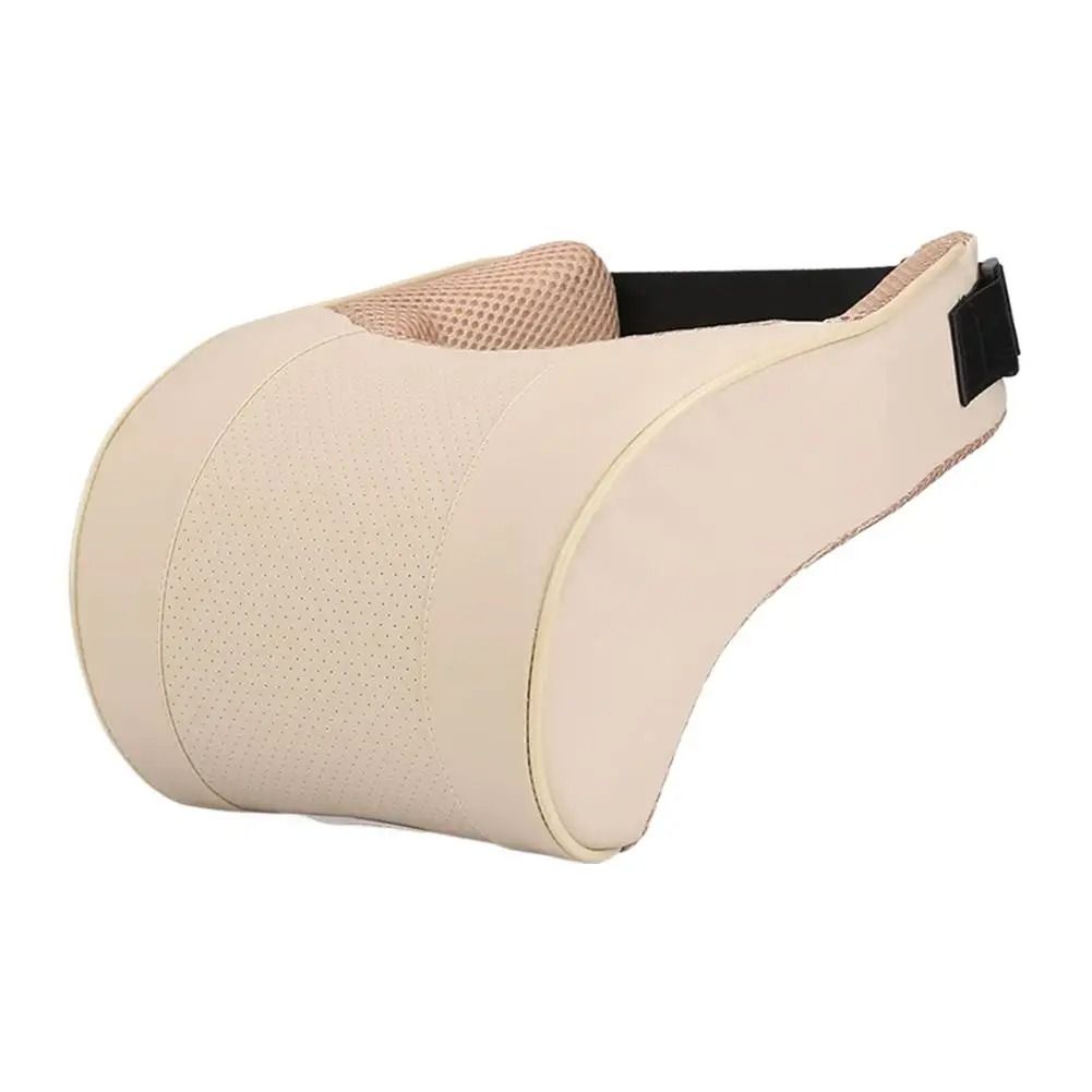 Ergonomic Leather Car Headrest Neck Pillow with Memory Cotton Support