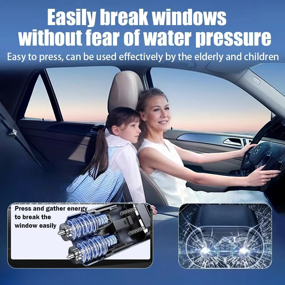 Car Emergency Escape Hammer with Window Breaker & Seat Belt Cutter