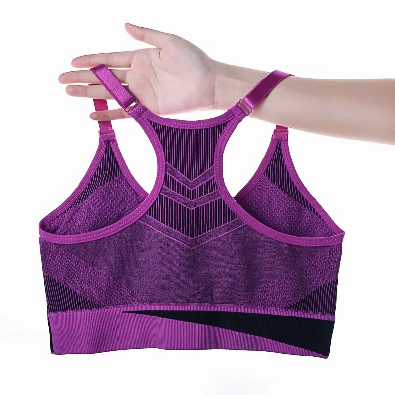 Women Breathable Mesh Shockproof Seamless Sports Bra with Double Layer Padding