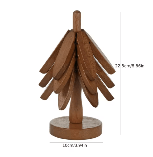 WalnutShield Wood Heat Resistant Trivet – Premium Walnut Wood Table Mat & Anti-Scald Pot Holder