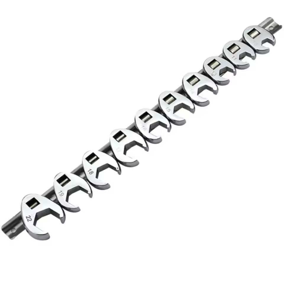 Crowfoot Wrench Set 10 Piece 3 8 Inch Drive Metric 10 To 22mm