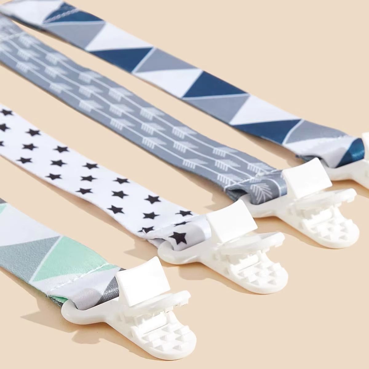 Universal Baby Pacifier Clips & Soother Chain Holders with Secure Plastic Clasps (1/4 PCS)