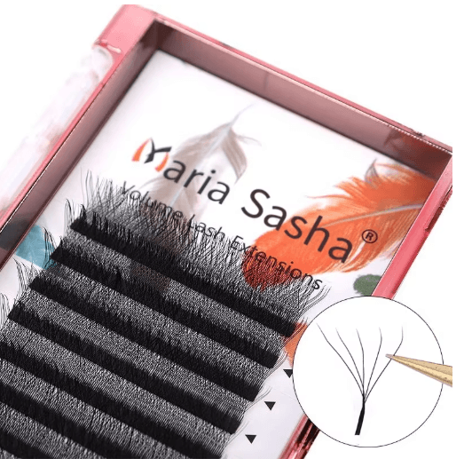 MARIA 5D W-Style Premade Volume Lash Extensions – Easy Fan, Soft & Natural (12 Rows)