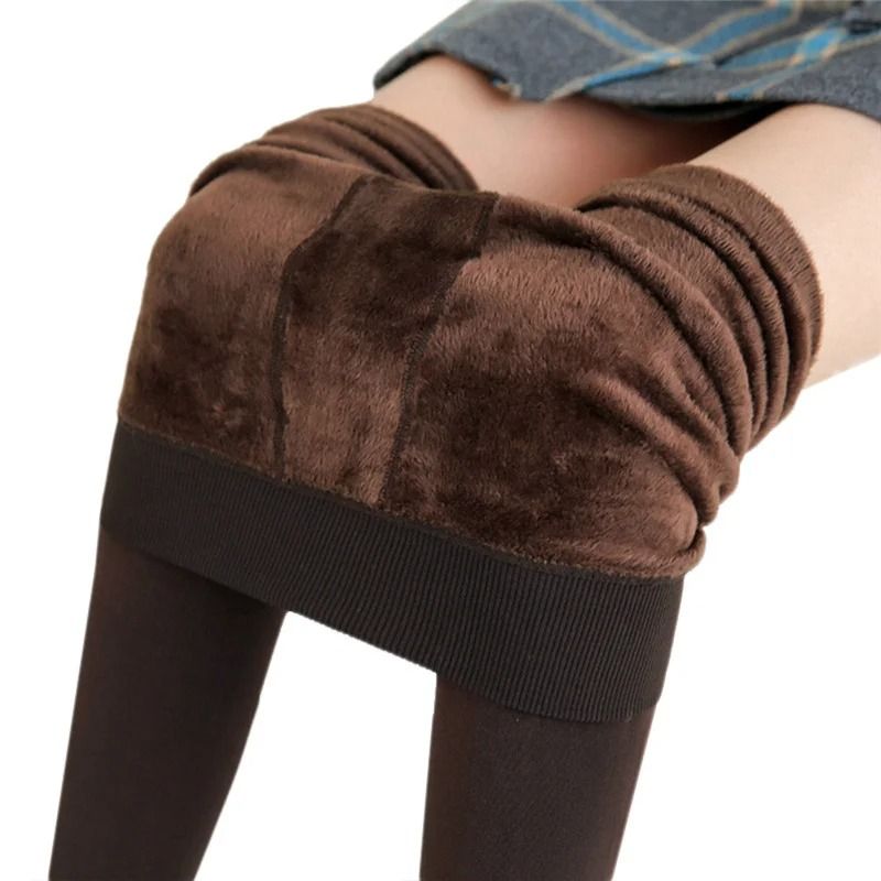 Womens Warm Velvet High Waist Winter Leggings