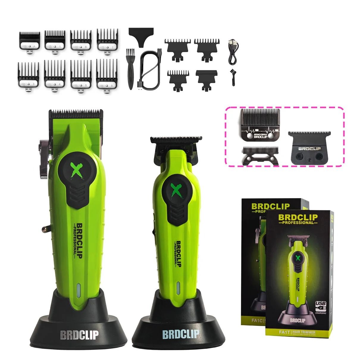 BRDCLIP X Series Professional Hair Clipper Trimmer and Shaver Set