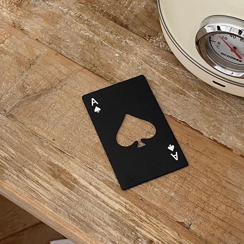 Personalized Ace of Spades Credit Card Bottle Opener, Stainless Steel Poker Card Opener