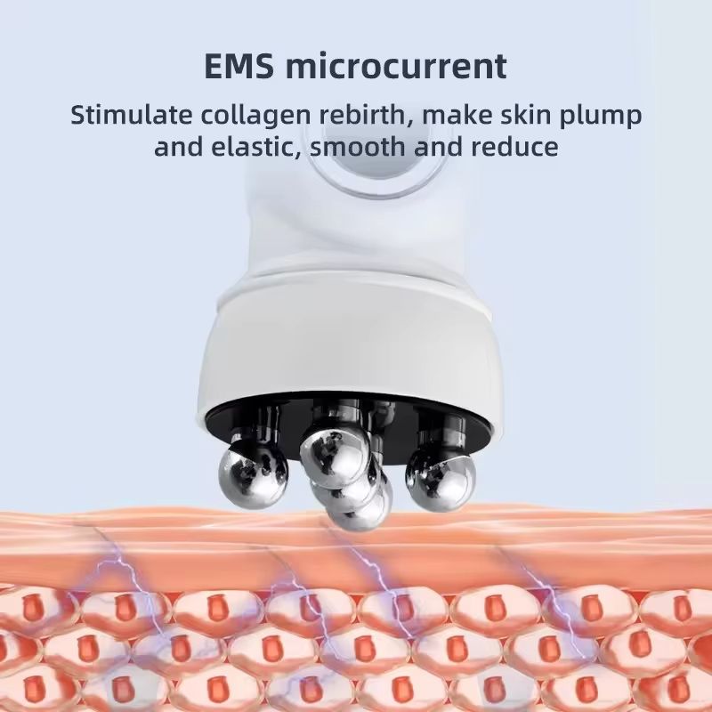 3-in-1 RF Heating EMS Facial Roller – 360° Skin Tightening & Rejuvenation Microcurrent Beauty Device