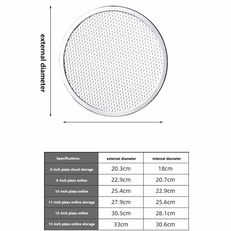 BBQ Grill Netting Toast Bread Baking Tray 8-13 Inches Multi-functional Nonstick Pizza Pan and Barbecue Plate