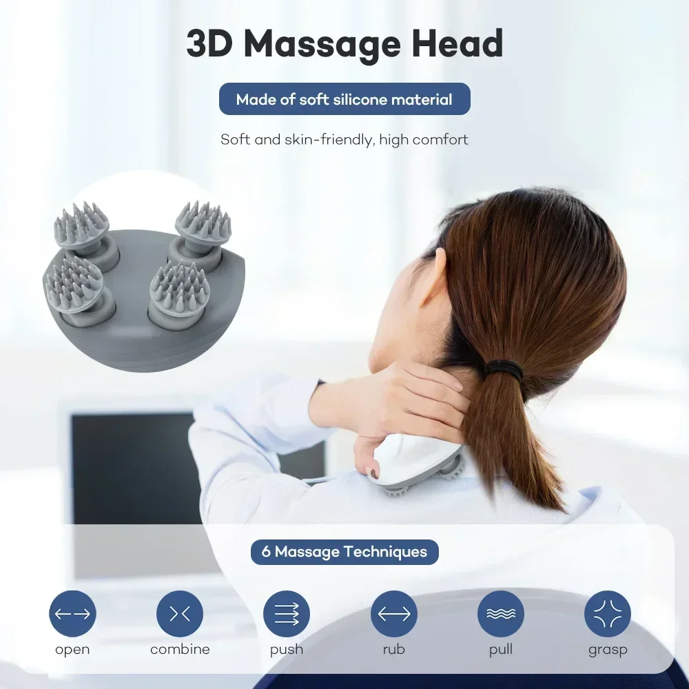 Electric Scalp Head Massager with Red Light Therapy, Anti-Stress Relaxation Tool