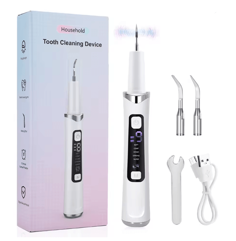 SmilePro Ultrasonic Tooth Cleaner with 5 LED Lights and 9-Level Plaque Removal System