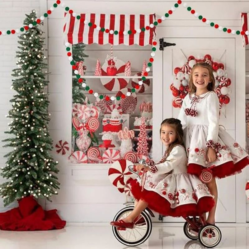 Christmas Hanging Pom Pom Ball Set