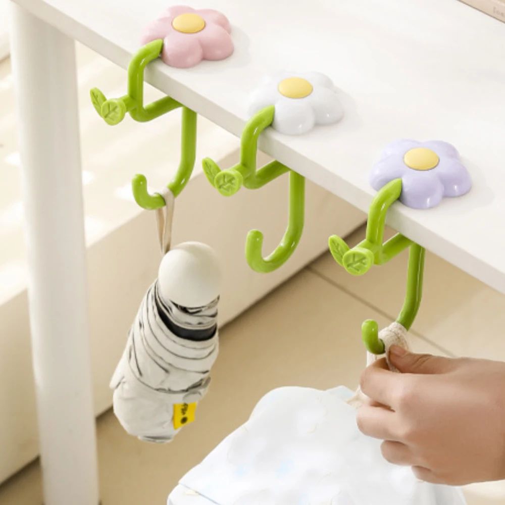 Portable Flower Desk Bag Hook No Drill Table Hanger