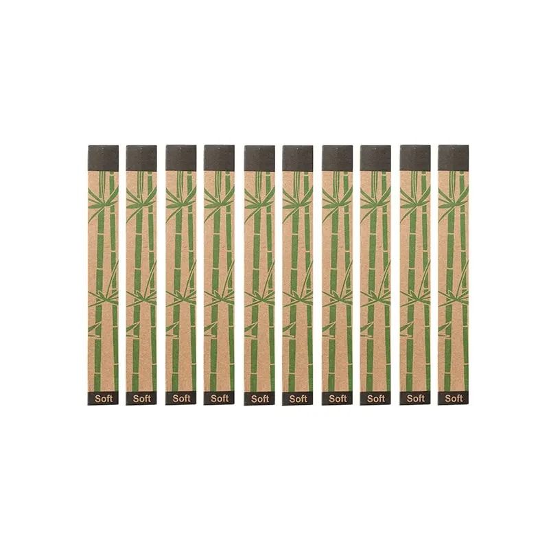 Natural Bamboo Eco-Friendly Toothbrush | 10-Piece Sustainable Family Pack