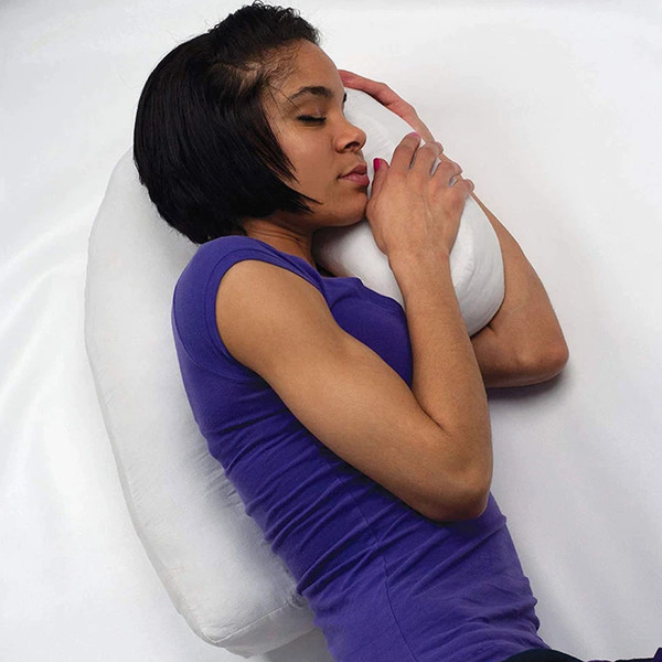Sleep Comfortably Anywhere - Breathable Side Sleeper Pillow with Ergonomic Ear Pocket, Removable Cotton Cover