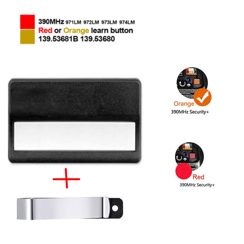 971LM Orange Button Remote Control, Compatible with 971LM, 973LM Gate Openers, Secure Belt Clip
