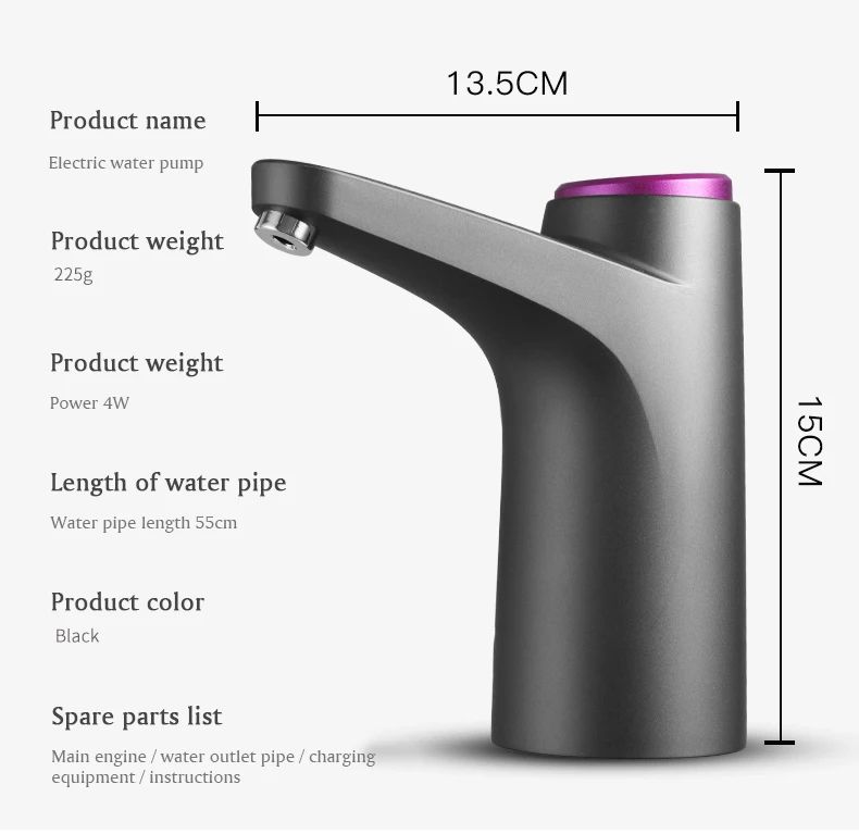 Portable Wireless Electric Water Dispenser Pump for 5-Gallon Bottles