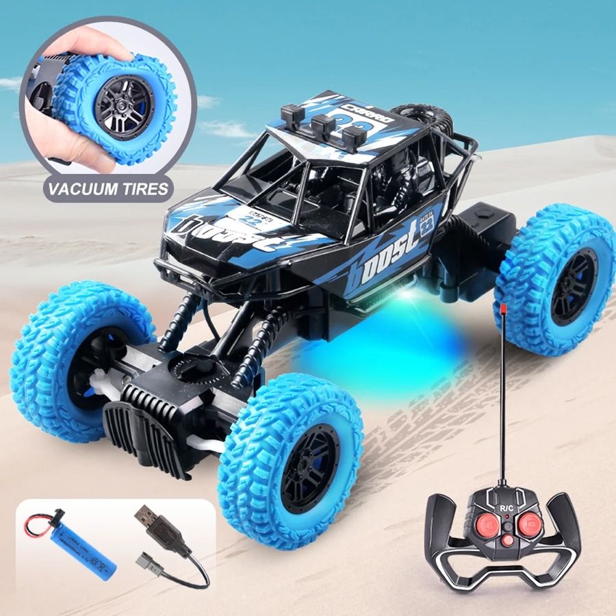Remote Control Off Road Car with Flashing Lights and Rechargeable Battery