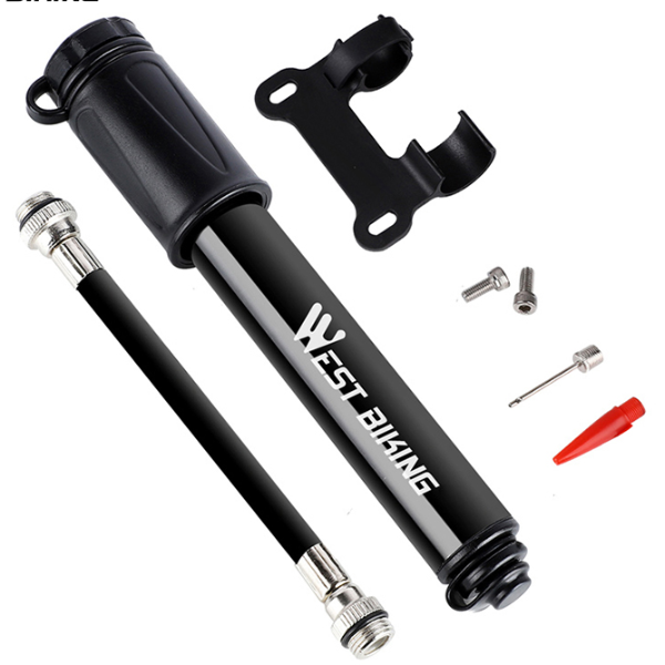 Mini Bike Pump Aluminum Alloy Bicycle Hand Air Pump for MTB and Road Cycling with Schrader and Presta Valve
