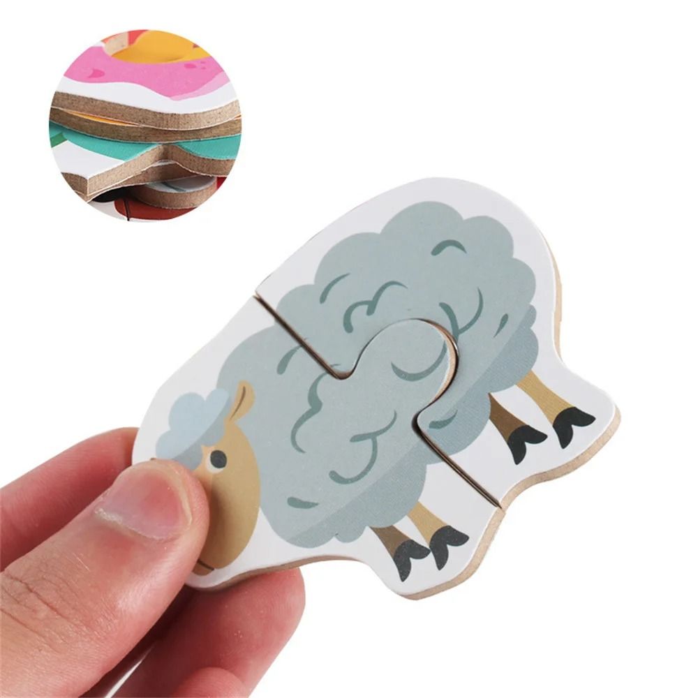 Kids Wooden Jigsaw Puzzle Matching Game Early Learning Educational Toy