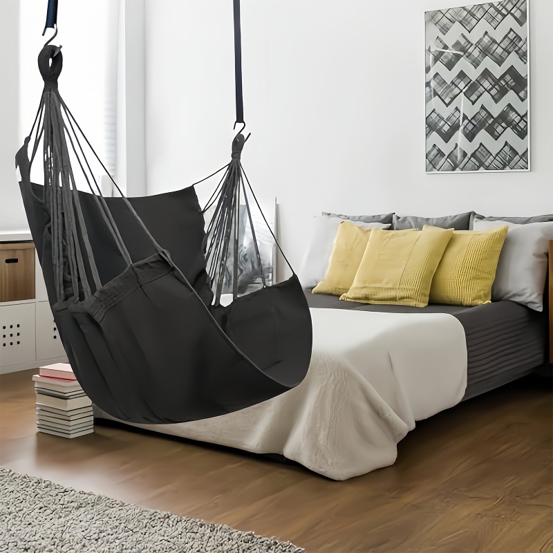 Outdoor Swing Hammock Chair, Leisure Fabric Dormitory Hammock with Anti Rollover Features