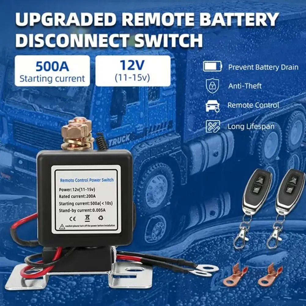 Remote Control Battery Cut Off Switch 12V 24V High Current Power Disconnect Relay