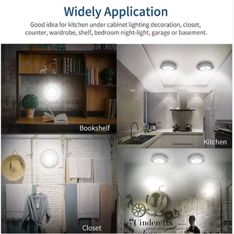 Dimmable LED Under Cabinet Lights with Remote – Battery Operated Closet & Wardrobe Lighting