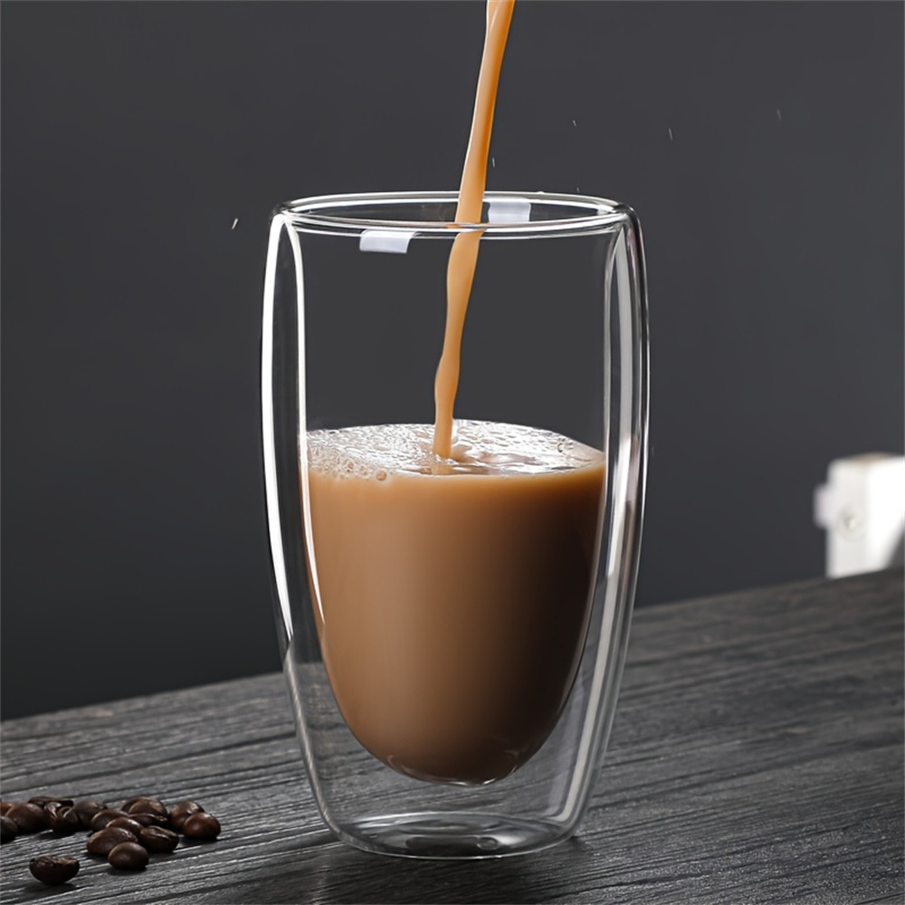 Double Wall Glass Espresso Cups Set Thermal Glass Coffee Cups Clear Insulated Coffee Mugs