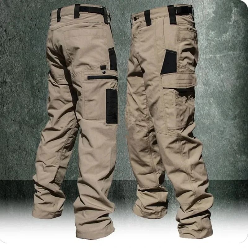 Tactical Cargo Pants Men Waterproof Multi Pocket Wear Resistant Outdoor Combat Trousers