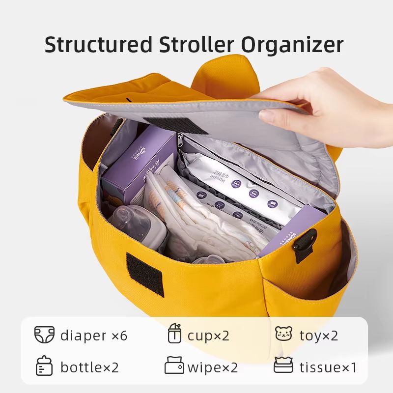 Sunveno Large Cat-Design Diaper Bag & Stroller Organizer