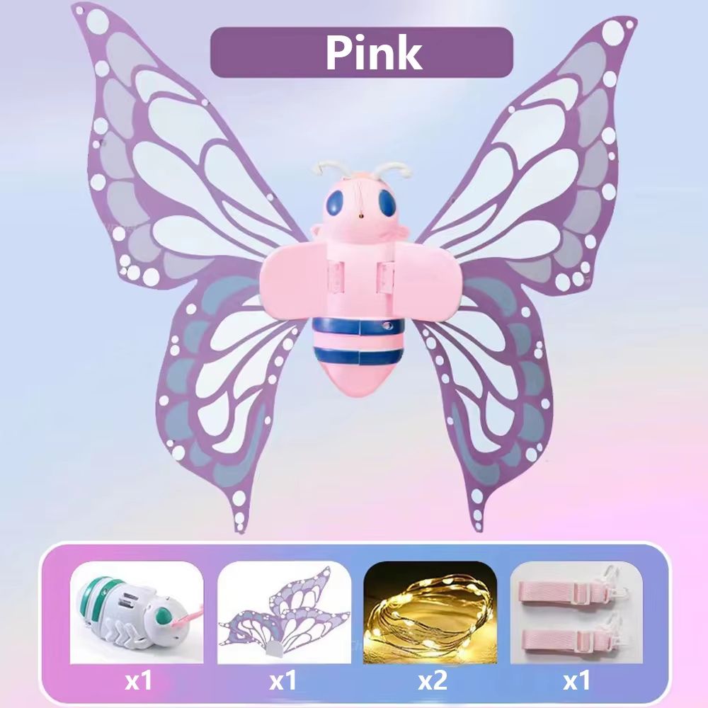 Magical Electric Butterfly Fairy Wings with Lights – Kids Cosplay Dress-Up Costume