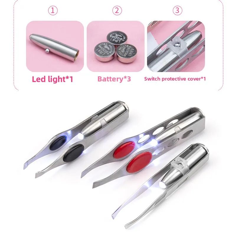 LED Light Precision Eyebrow Tweezers