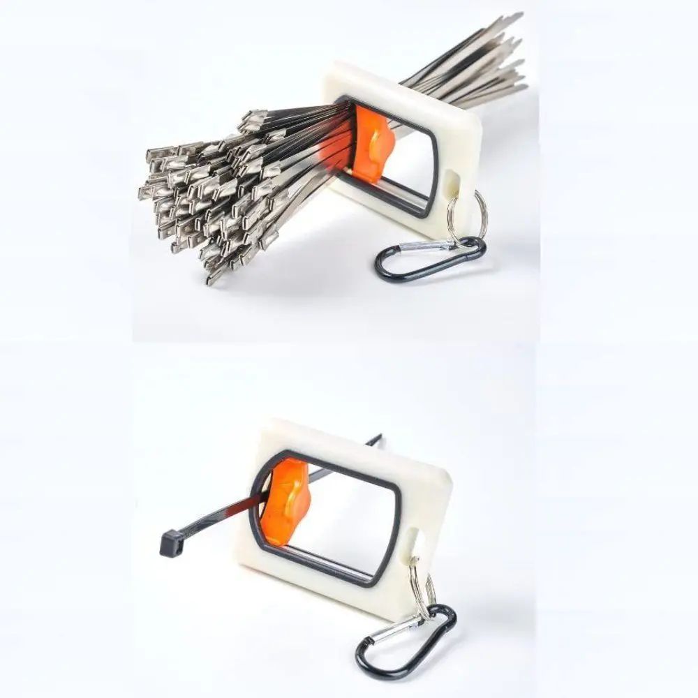 Fluorescent Cable Tie Organizer Holder | Portable Square Zip Tie Storage Tool for Cable Management & Toolboxes