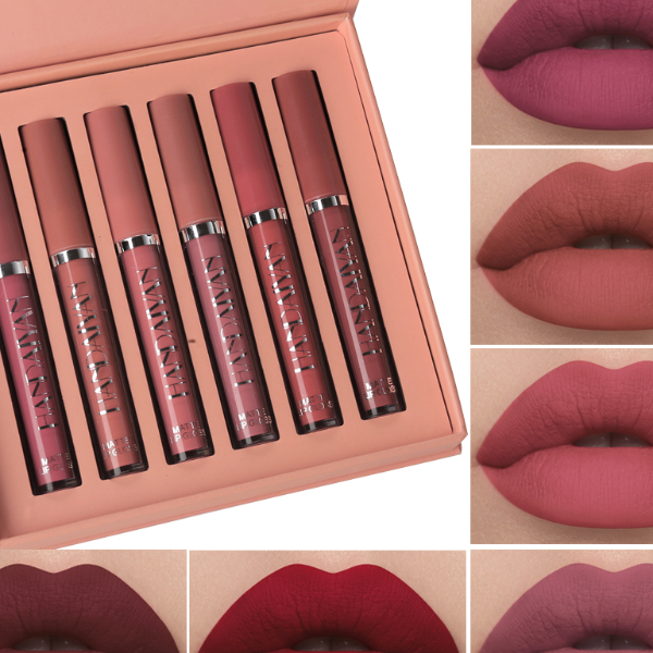 Long-Lasting Non-Stick Matte Liquid Lipstick Gift Box Edition with Lip Gloss