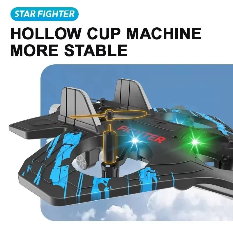 2.4G Remote Control Foam Fighter Plane with LED Lights and Stunt Tumbling