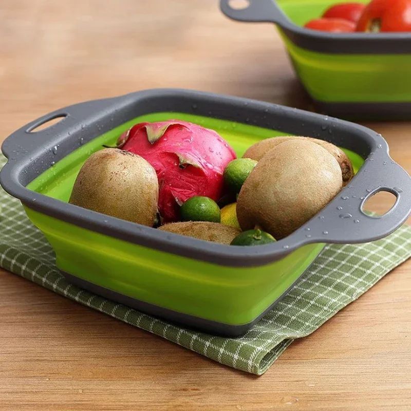 Foldable Silicone Drain Basket – Collapsible Fruit & Vegetable Washing Colander