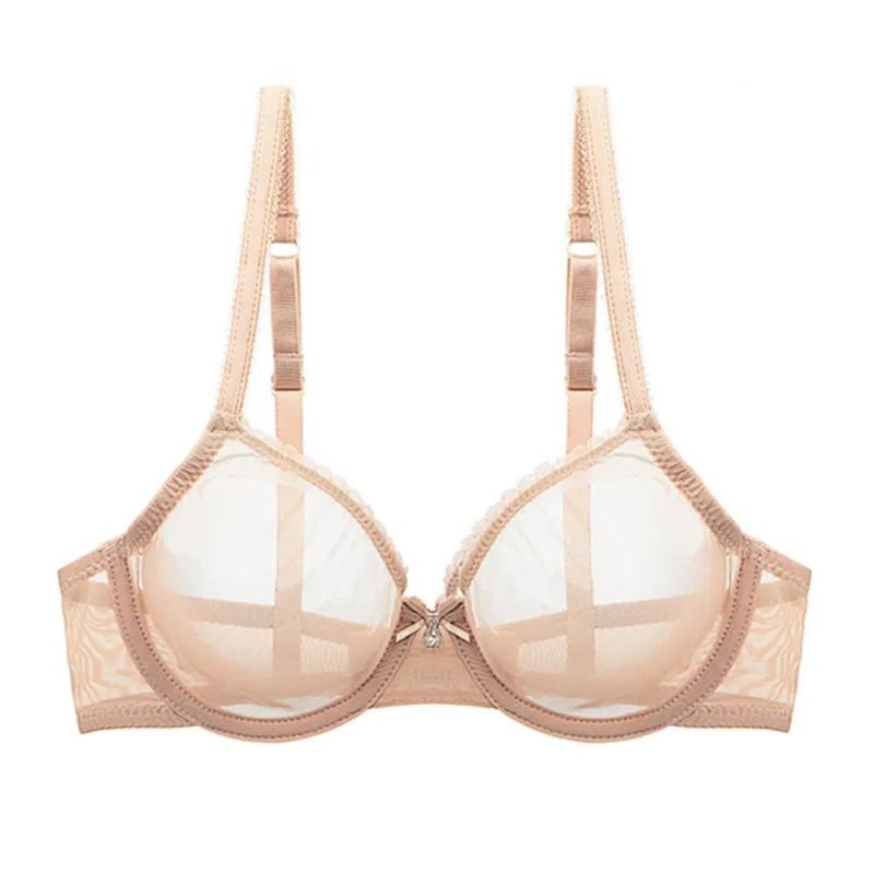 Varsbaby Sheer Mesh Underwire Bra Ultra Thin Unlined CDE Cup