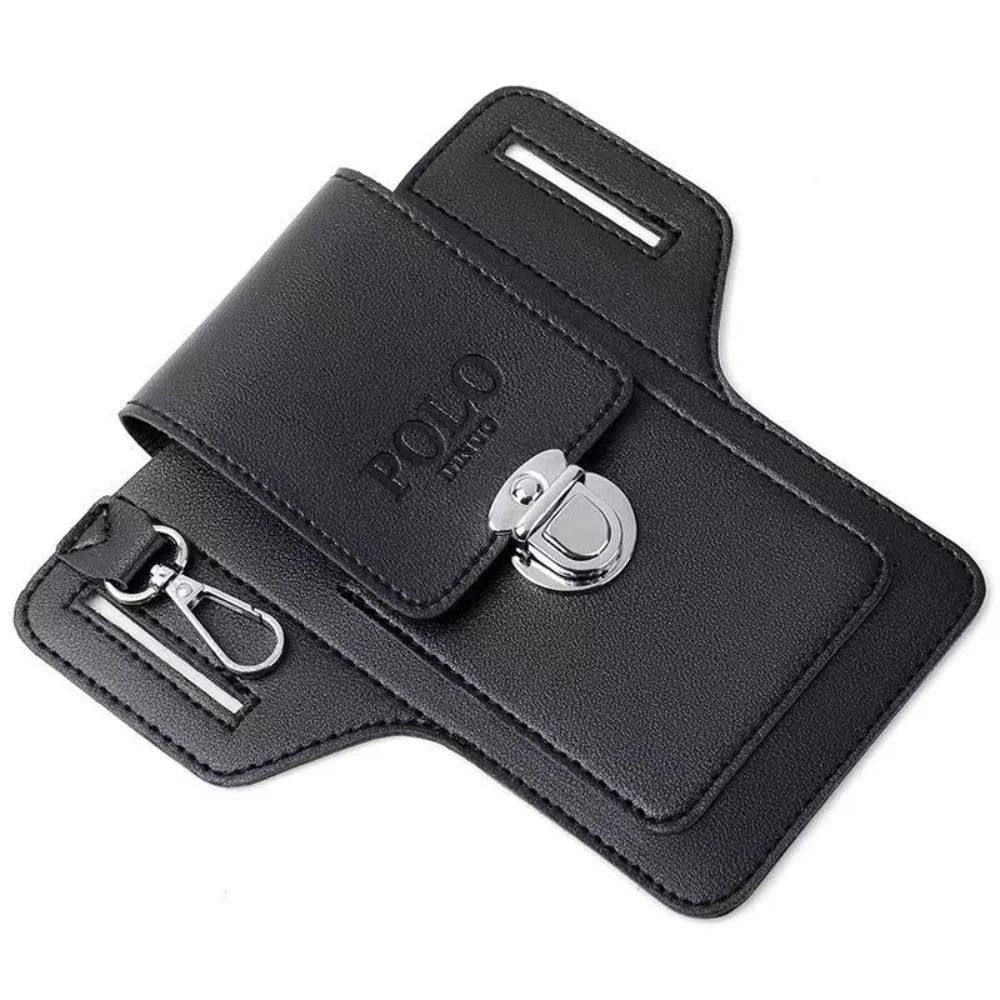 Men's Vertical PU Leather Belt Waistpack