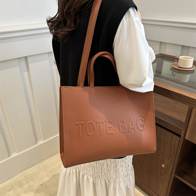 Simple Vintage Large Capacity Tote Bag Stylish Casual Fashion Handbag Shoulder Crossbody Bags for Everyday Use