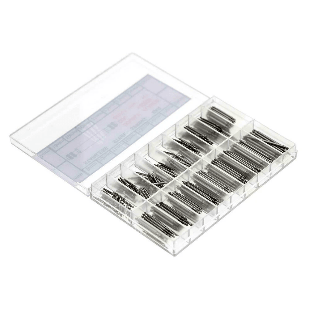 Watchmaker Repair Kit Spring Bars, Strap Link Pins & Steel Tools for Watch Band Restoration