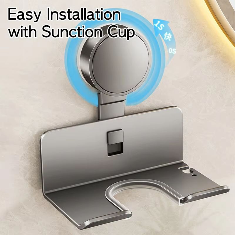 Suction Cup Hair Dryer Holder Wall Mount – Adjustable No Drill Rack for Dyson & Universal Hair Dryers
