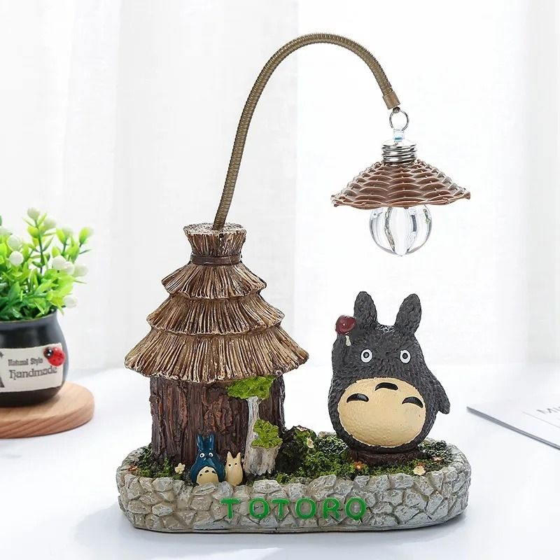 Anime Wooden Grass House Night Light | Whimsical Desktop LED Ornament | Executive Studio & Office Sanctuary Decor