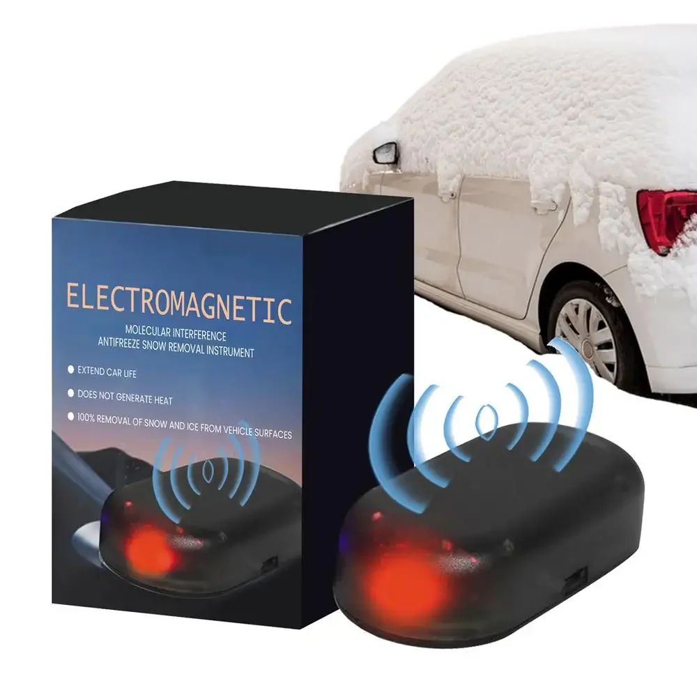 Solar Car De-Icer & Anti-Theft Warning Light – Electromagnetic Windshield Defroster Device (Solar + USB)