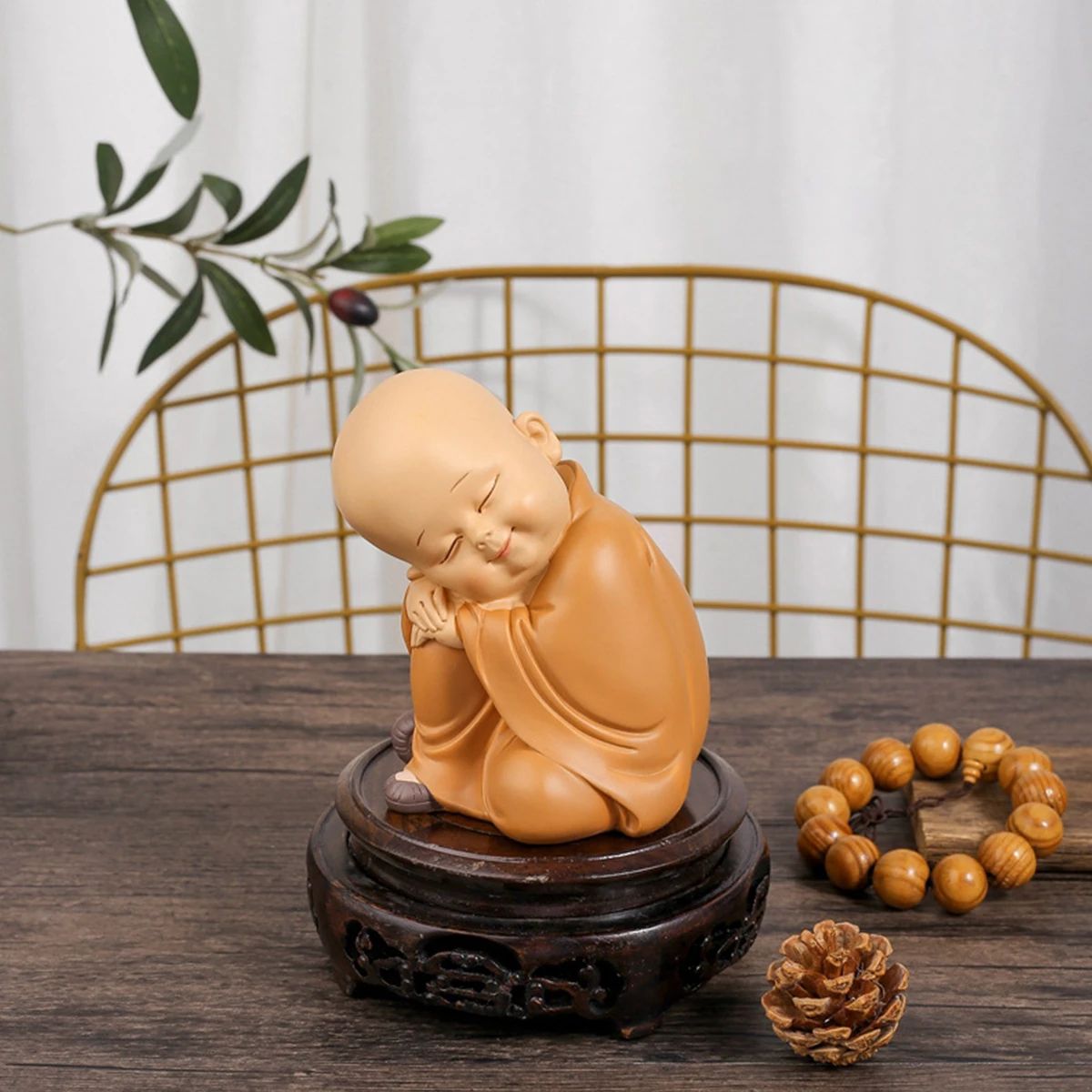 Cute Mini Monk Buddha Resin Figurine